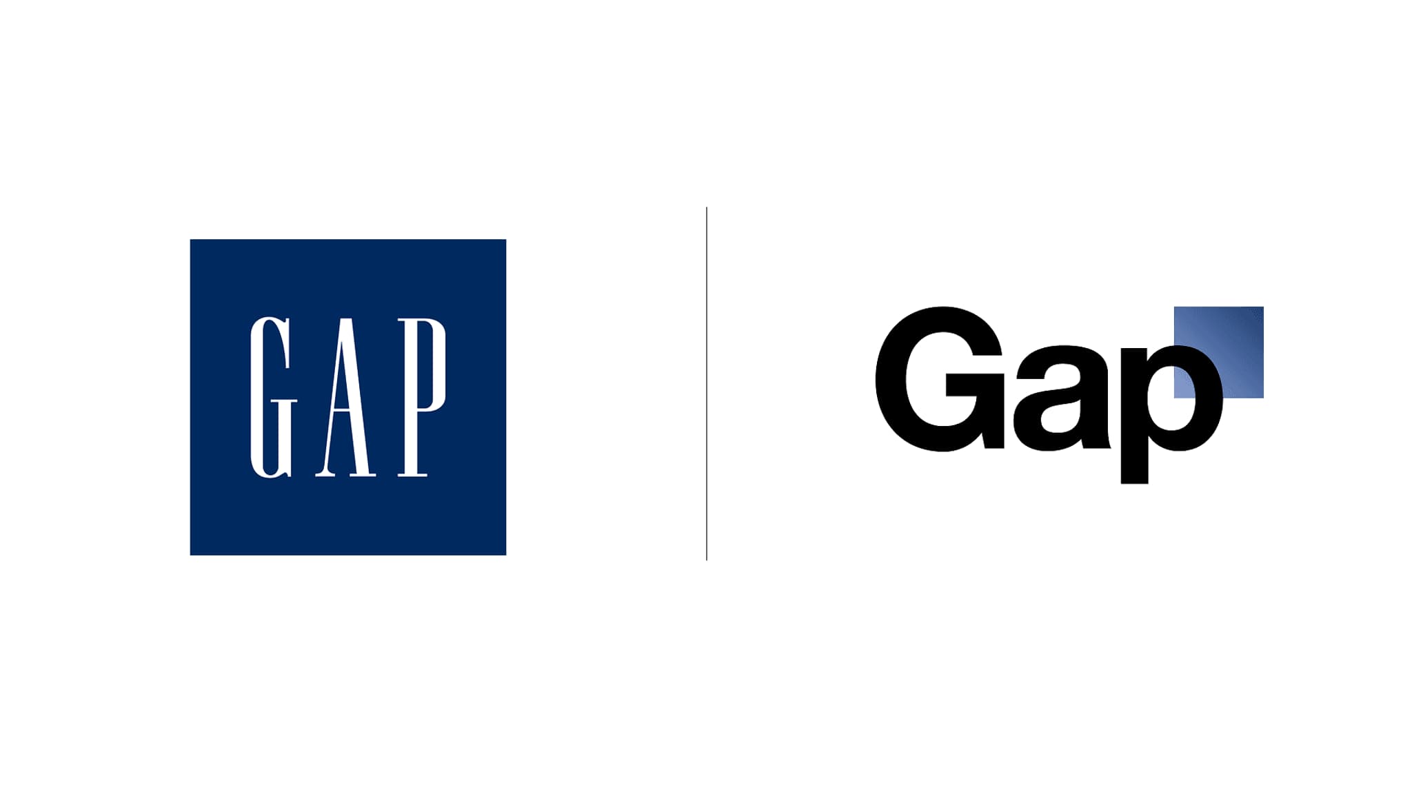 GAP logo - before and after