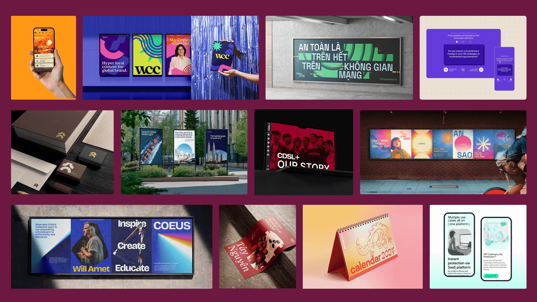 Real-life applications of branding projects developed by CDA.