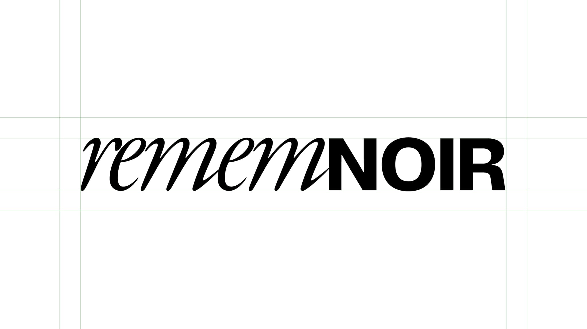 Elegant logo design featuring the stylized text "rememNOIR" in a modern font, showcasing a sophisticated aesthetic.