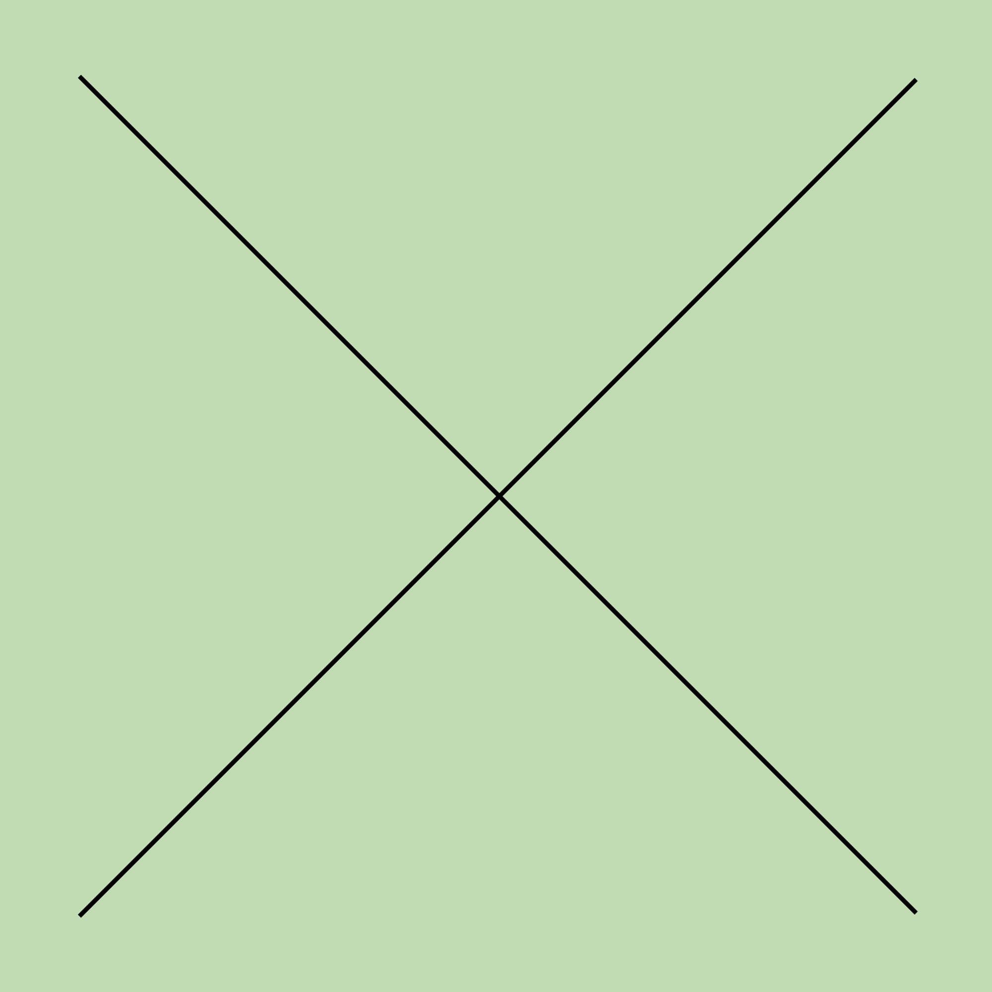 Two thin black diagonal lines crossing on a pale green background